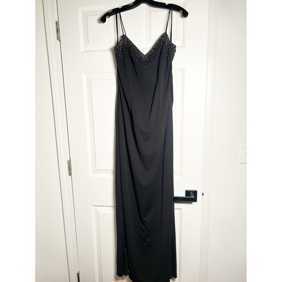 Vintage Dave & Johnny Black Beaded Gown Size 11/12 – Prom Evening Formal Dress - Picture 1 of 8